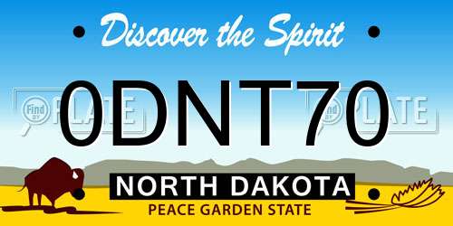 0DNT70 North Dakota License Plate