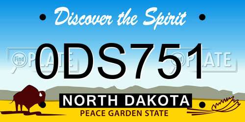 0DS751 North Dakota License Plate