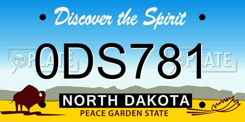 0DS781 North Dakota License Plate