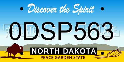 0DSP563 North Dakota License Plate