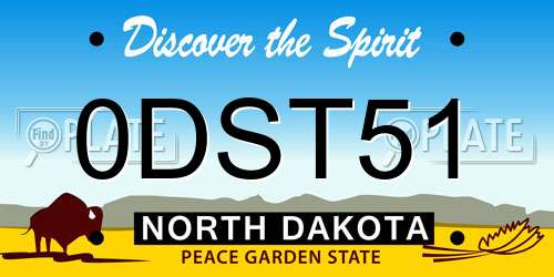 0DST51 North Dakota License Plate