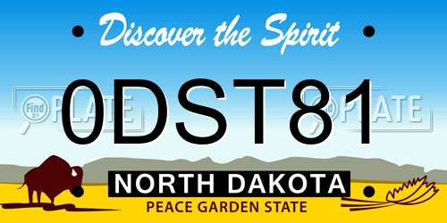 0DST81 North Dakota License Plate