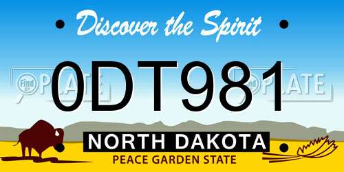 0DT981 North Dakota License Plate