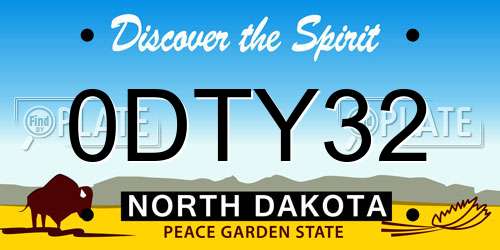 0DTY32 North Dakota License Plate