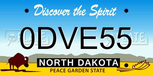 0DVE55 North Dakota License Plate