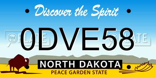 0DVE58 North Dakota License Plate