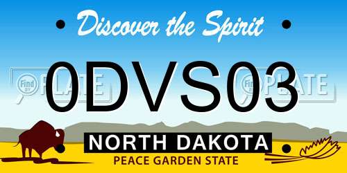 0DVS03 North Dakota License Plate
