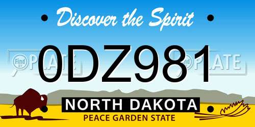 0DZ981 North Dakota License Plate
