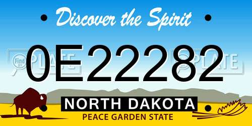 0E22282 North Dakota License Plate