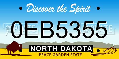 0EB5355 North Dakota License Plate