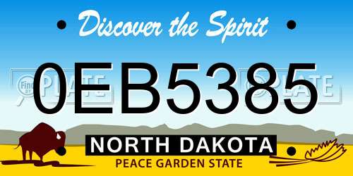 0EB5385 North Dakota License Plate