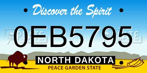 0EB5795 North Dakota License Plate