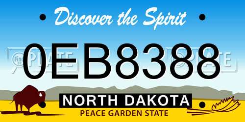 0EB8388 North Dakota License Plate