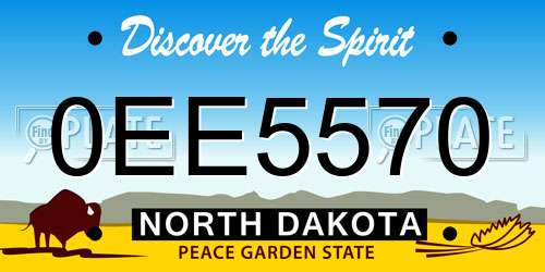 0EE5570 North Dakota License Plate