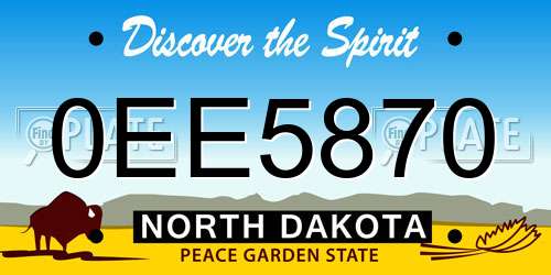 0EE5870 North Dakota License Plate