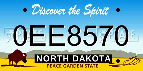 0EE8570 North Dakota License Plate