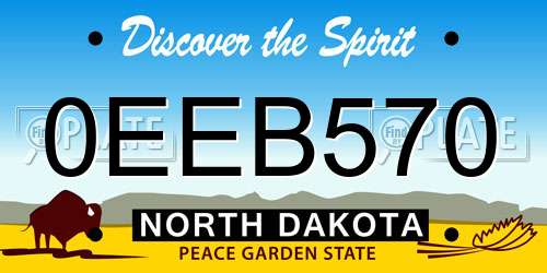0EEB570 North Dakota License Plate