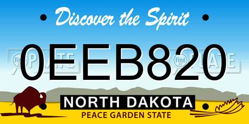 0EEB820 North Dakota License Plate