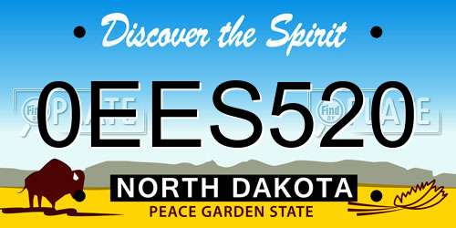 0EES520 North Dakota License Plate