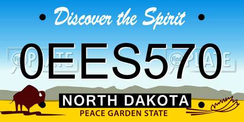 0EES570 North Dakota License Plate
