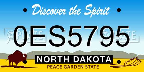 0ES5795 North Dakota License Plate