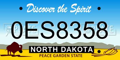0ES8358 North Dakota License Plate