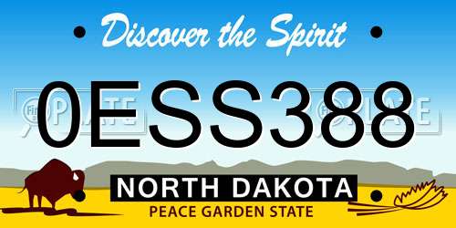 0ESS388 North Dakota License Plate