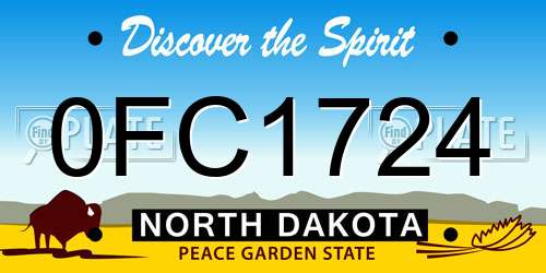 0FC1724 North Dakota License Plate