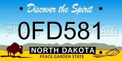 0FD581 North Dakota License Plate