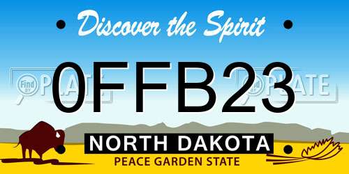 0FFB23 North Dakota License Plate