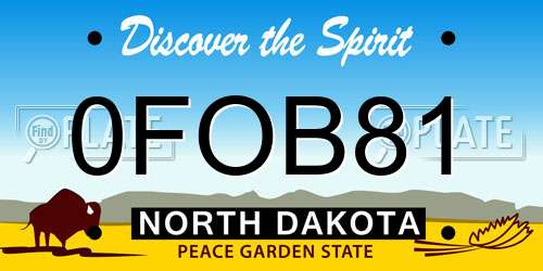 0FOB81 North Dakota License Plate