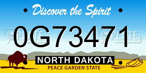 0G73471 North Dakota License Plate