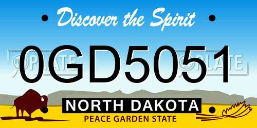 0GD5051 North Dakota License Plate