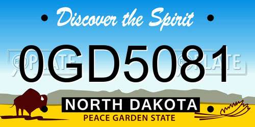 0GD5081 North Dakota License Plate