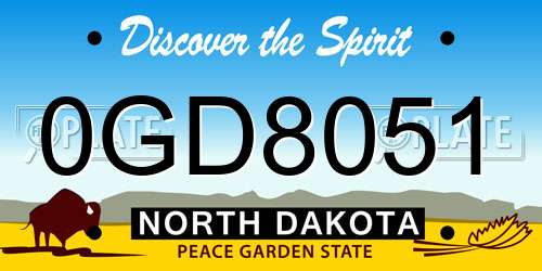 0GD8051 North Dakota License Plate