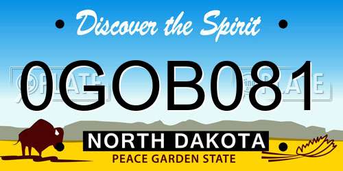 0GOB081 North Dakota License Plate