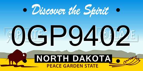 0GP9402 North Dakota License Plate