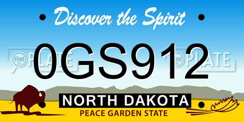 0GS912 North Dakota License Plate