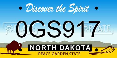0GS917 North Dakota License Plate