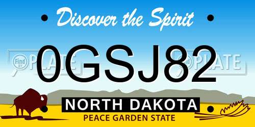 0GSJ82 North Dakota License Plate