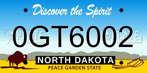 0GT6002 North Dakota License Plate