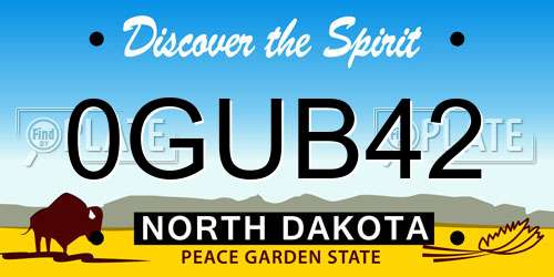 0GUB42 North Dakota License Plate
