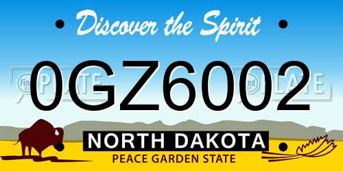 0GZ6002 North Dakota License Plate