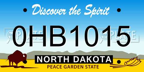 0HB1015 North Dakota License Plate