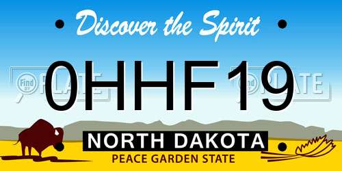 0HHF19 North Dakota License Plate