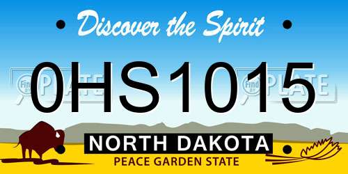 0HS1015 North Dakota License Plate