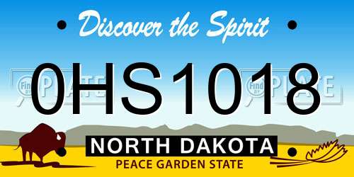 0HS1018 North Dakota License Plate