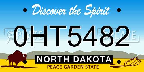0HT5482 North Dakota License Plate