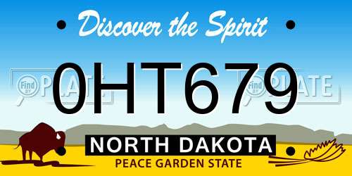 0HT679 North Dakota License Plate