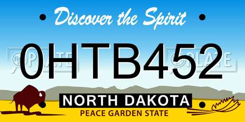 0HTB452 North Dakota License Plate